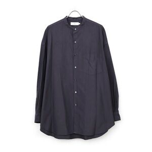 VINCE Navy Button Down Collarless Shirt